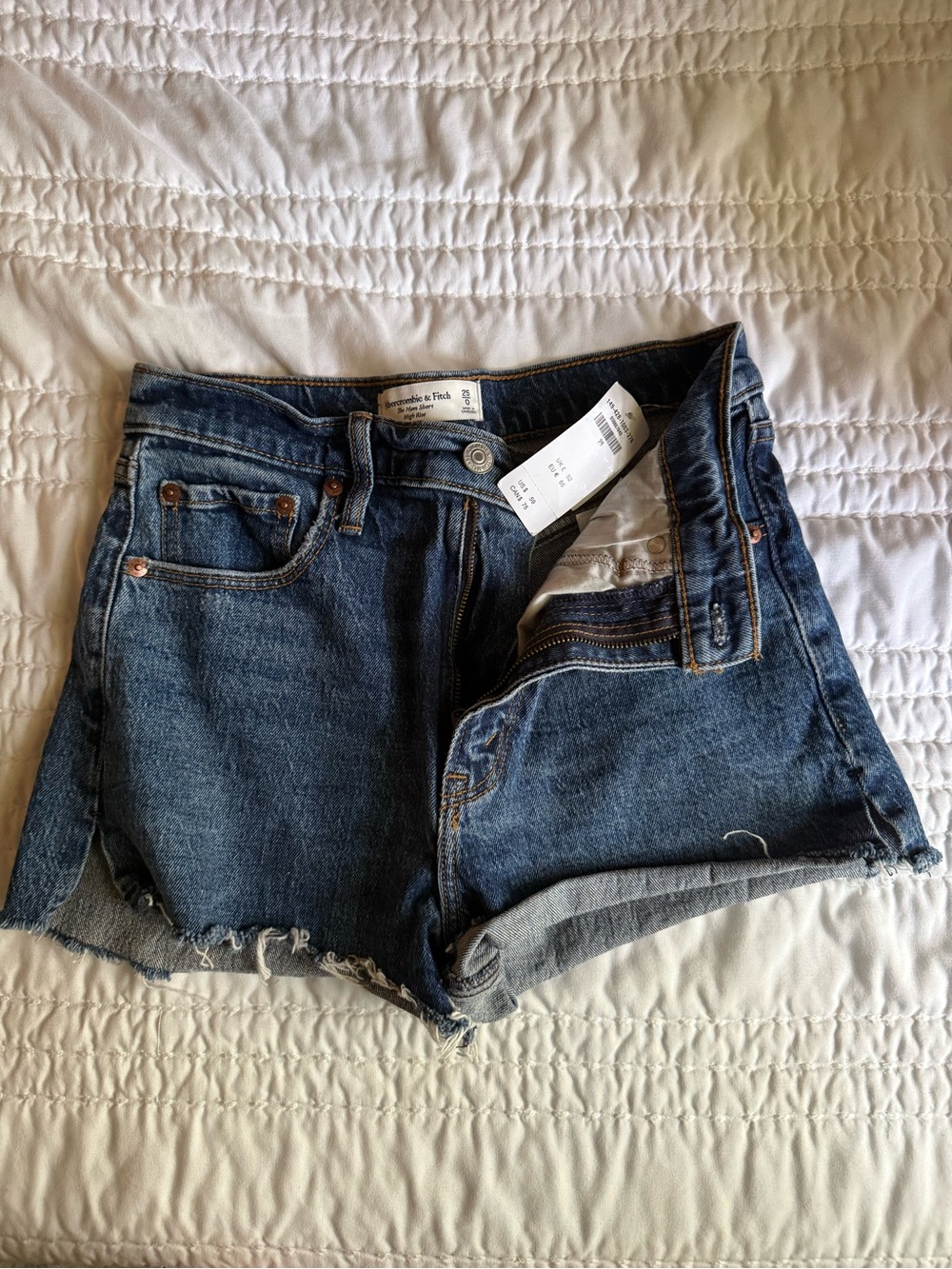 Abercrombie & Fitch Dark Blue Denim Cutoff Shorts